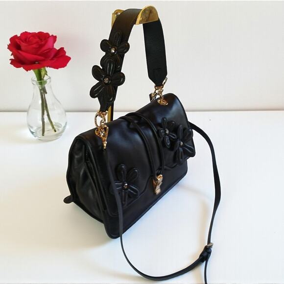 NWT MCM Limited Collection Medium Floral Appliqué Leather Shoulder/Crossbody Bag - Picture 2 of 16